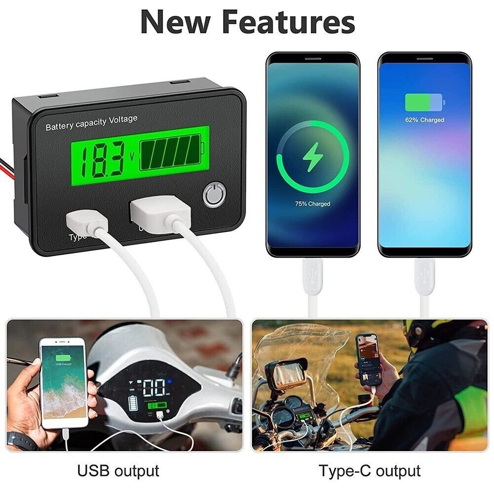 DC8 30V Voltage Battery Capacity Indicator for Car and Motorcycle Application