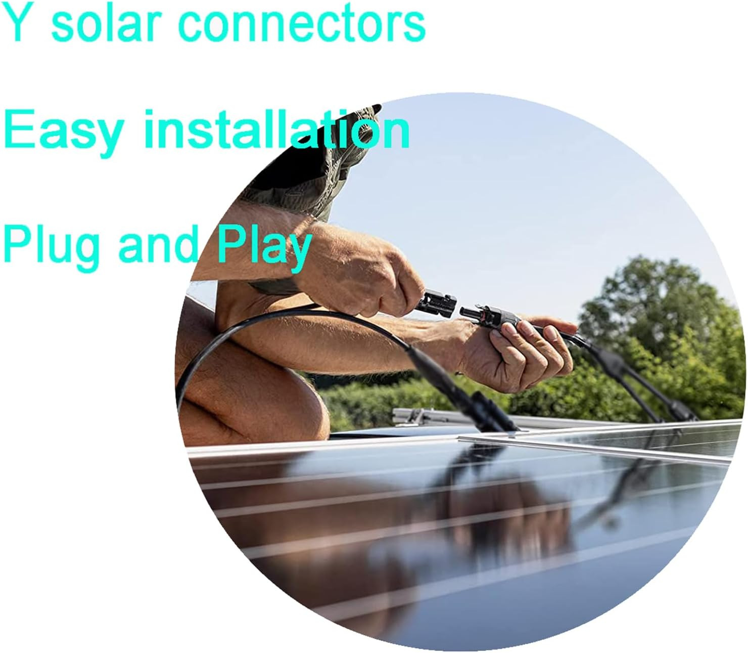 Y Solar Connector 1 to 2 Solar Y Branch Parallel Cable,Solar Male Female Connect