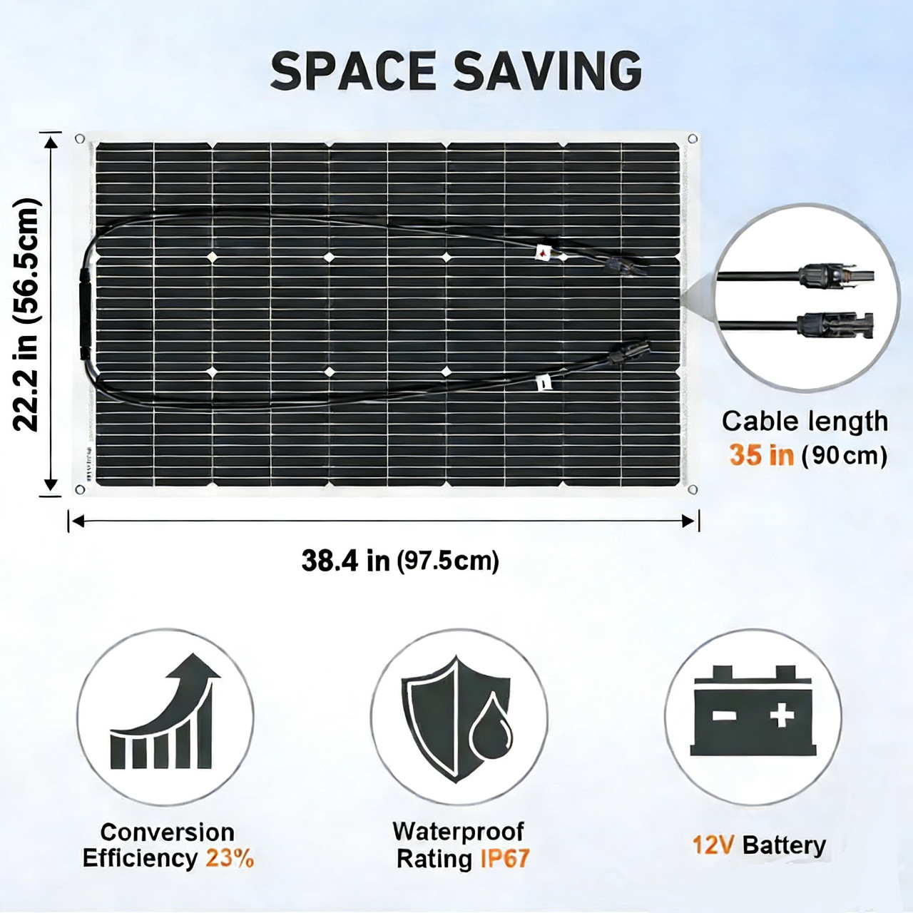 Dokio 100W 200W 400W Flexible Mono Solar Panel Kit to 12V Battery Off Grid Van