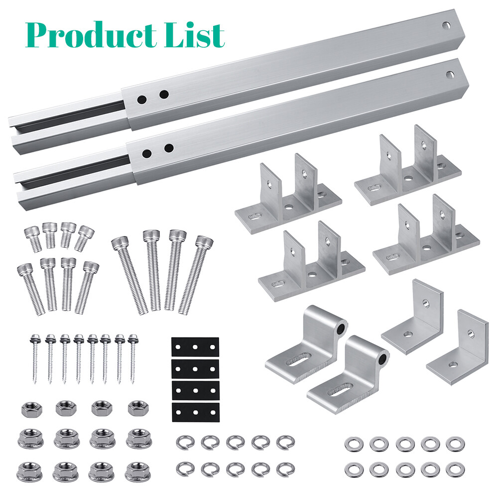 Adjustable Solar Panel Mounting Brackets Kit System Aluminum RV Roof Tilt Mount
