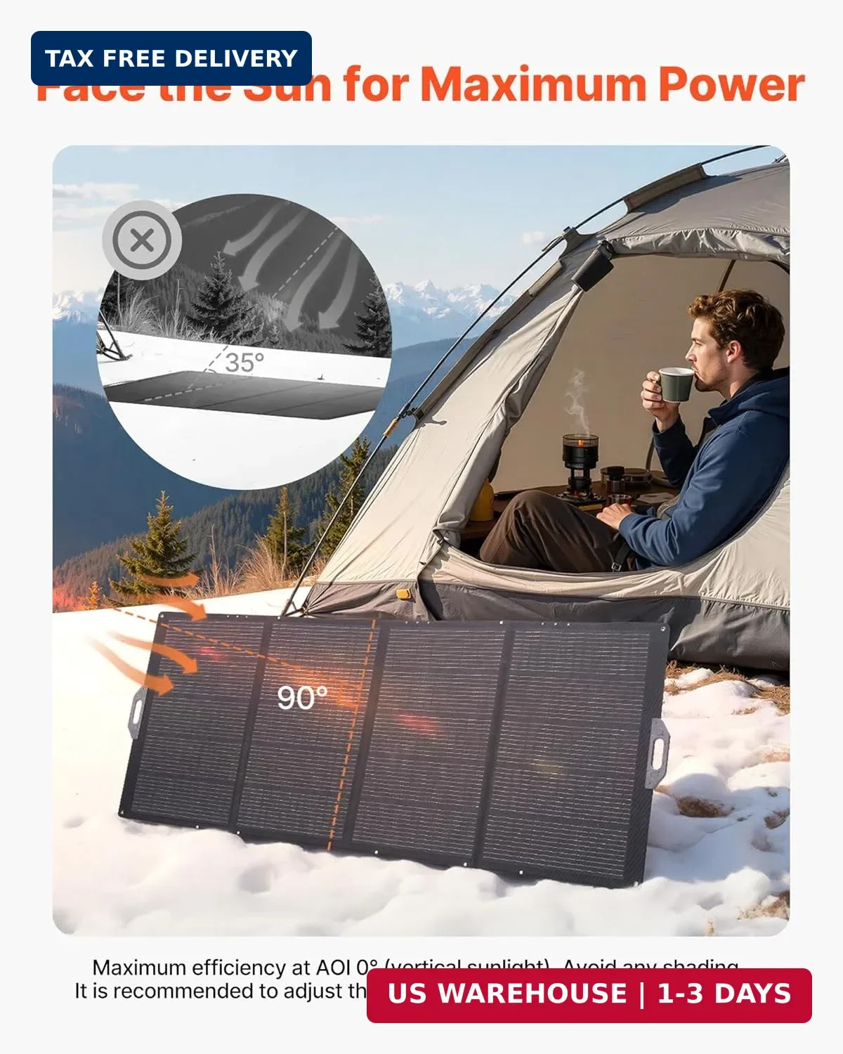 VEVOR 400W Foldable Solar Panel, 24% High-Efficiency Portable Monocrystalline So