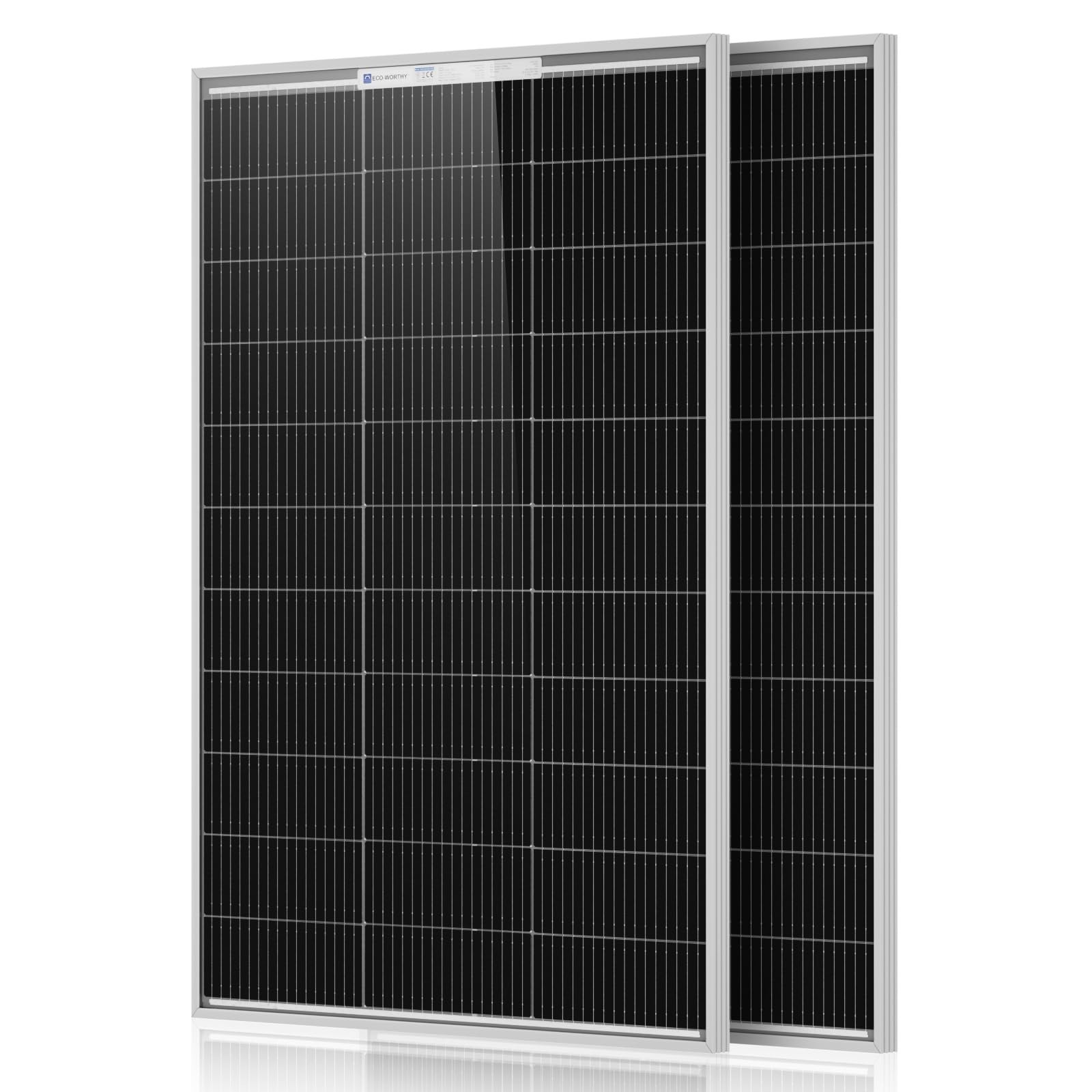 100W Monocrystalline Solar Panels – 2 Pack for 12V/24V Battery, RV, Marine, Off-