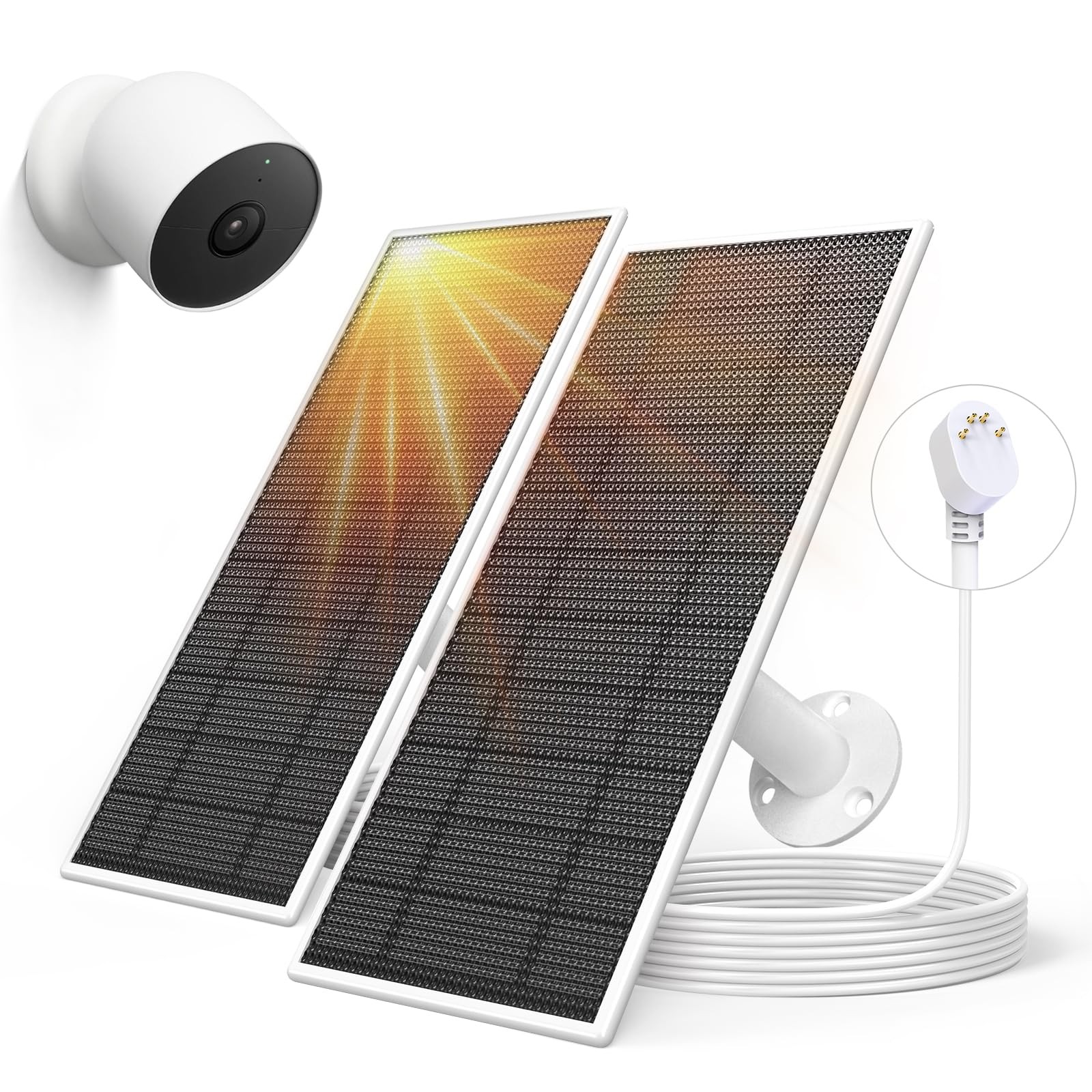 Solar Panel for Google Nest Camera, 5W Solar Power Charger for Nest Camera Ou…