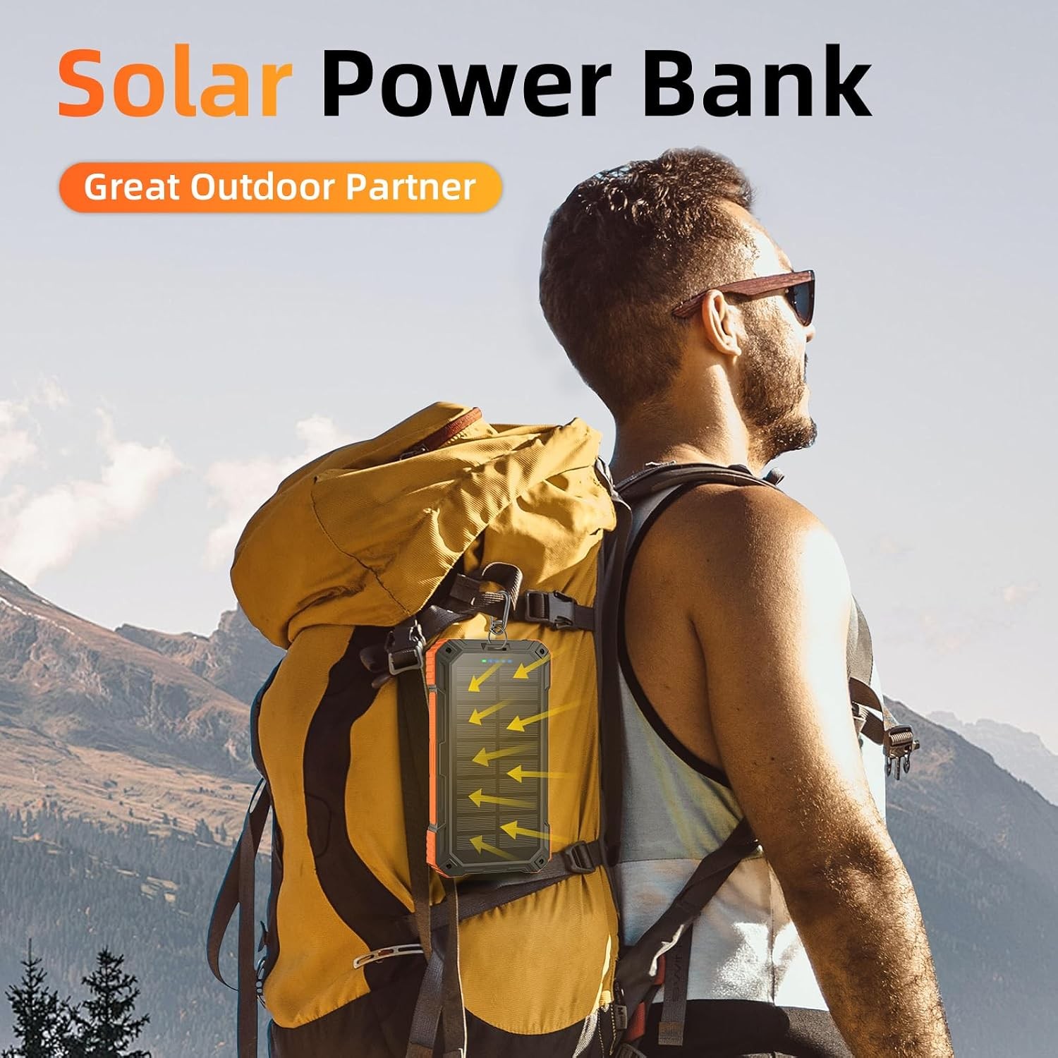 49800mAh Solar Power Bank, 22.5W Fast Wireless Portable Charger