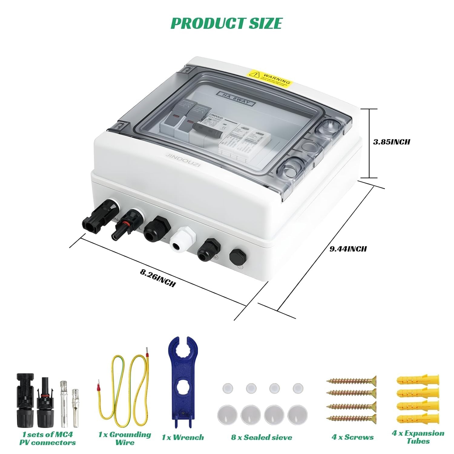Solar Combiner Box 1 In 1 Out with 20A Fuse Circuit Breaker Surge Protector f…