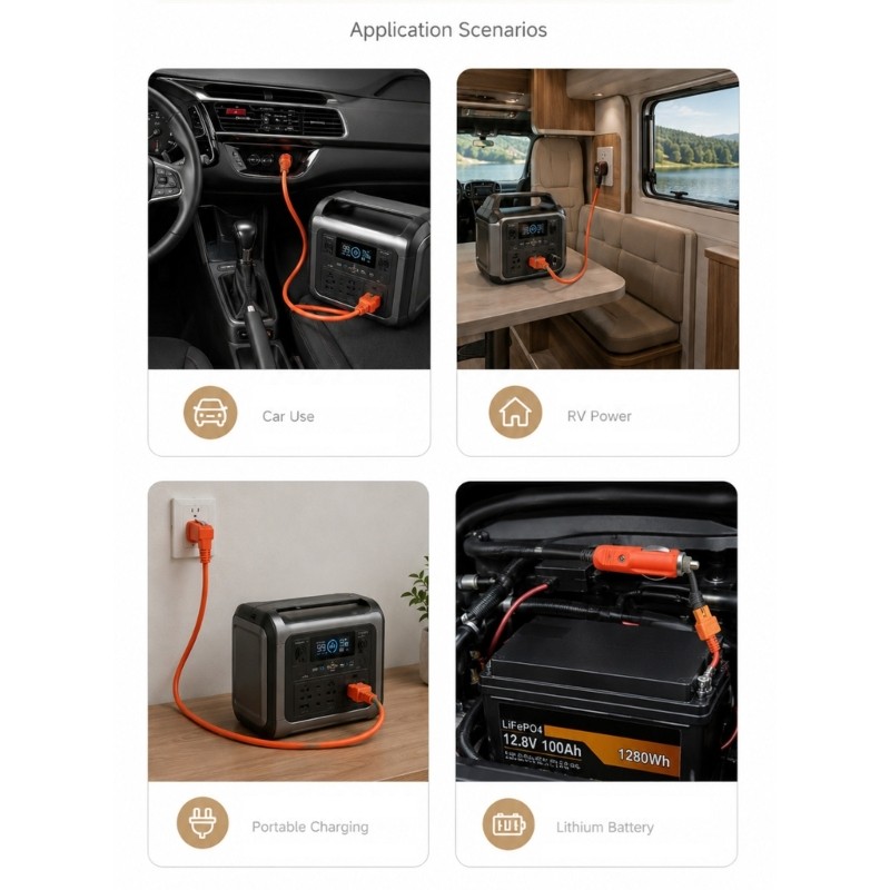 150/300cm XT60i Female Car Outlet Charging Cable for Battery Unit Daily Use
