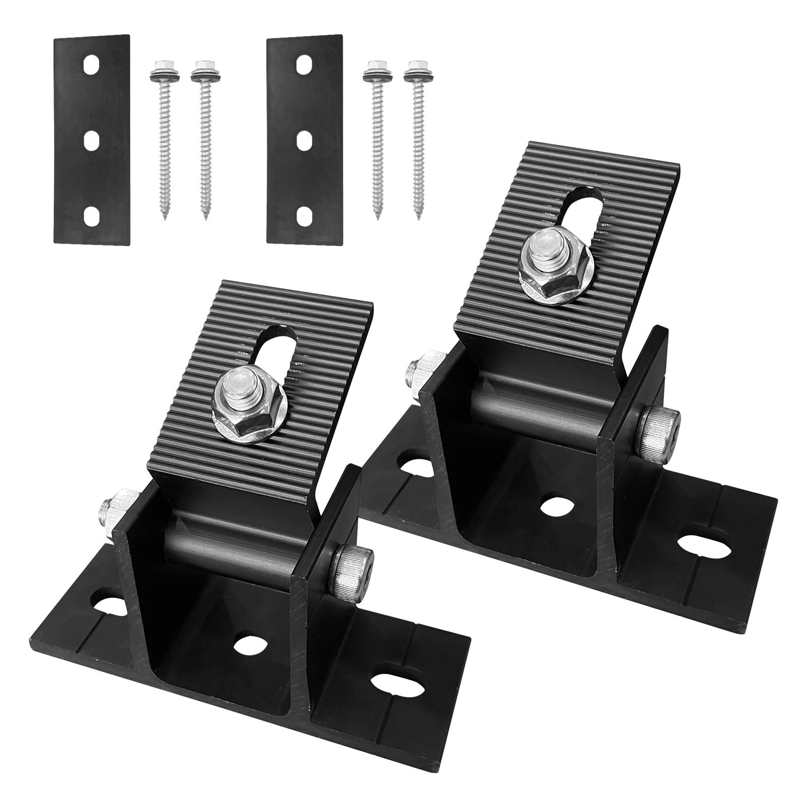 2 Pack Adjustable Solar Panel Tilt Mount Bracket Base, Tilt Angle 10-60 Flat …