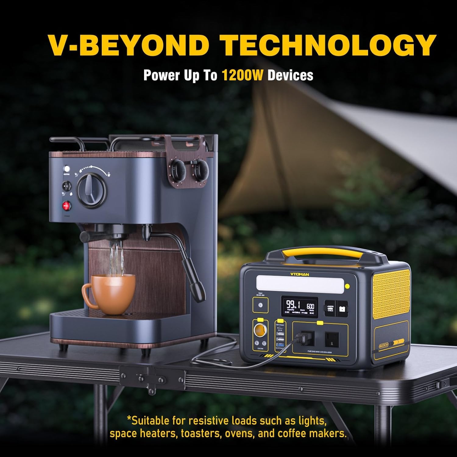 Portable Power Station 600W, 299Wh Solar Generator LiFePO4 Battery Power Station