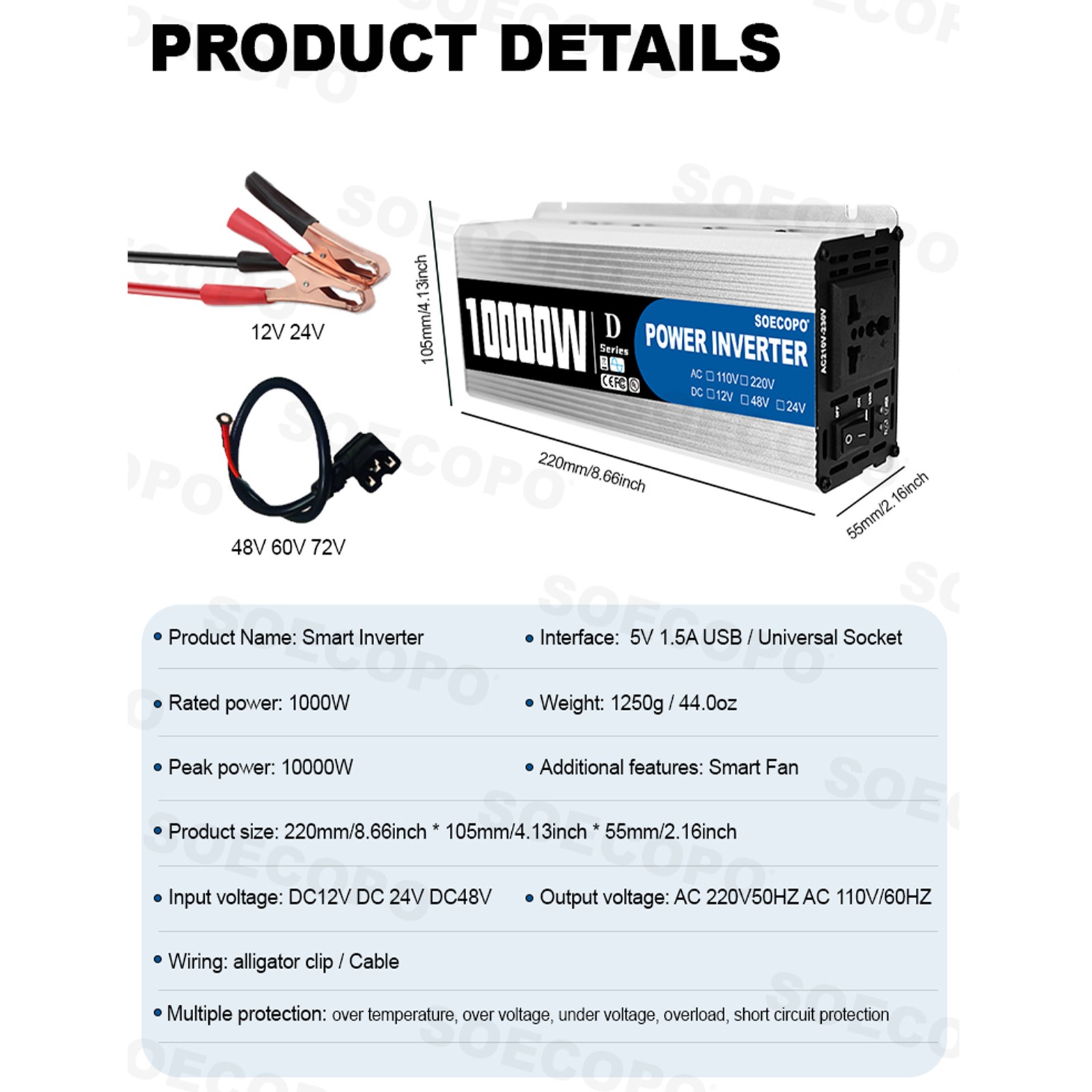 10000W Solar Power Kit 12V-110V/220V + 2pcs Solar Panels + 100A ControllerxY