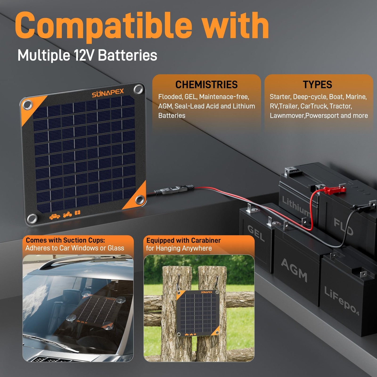 Solar Battery Trickle Charger Maintainer 30W 12V Waterproof Solar Panel Trick…