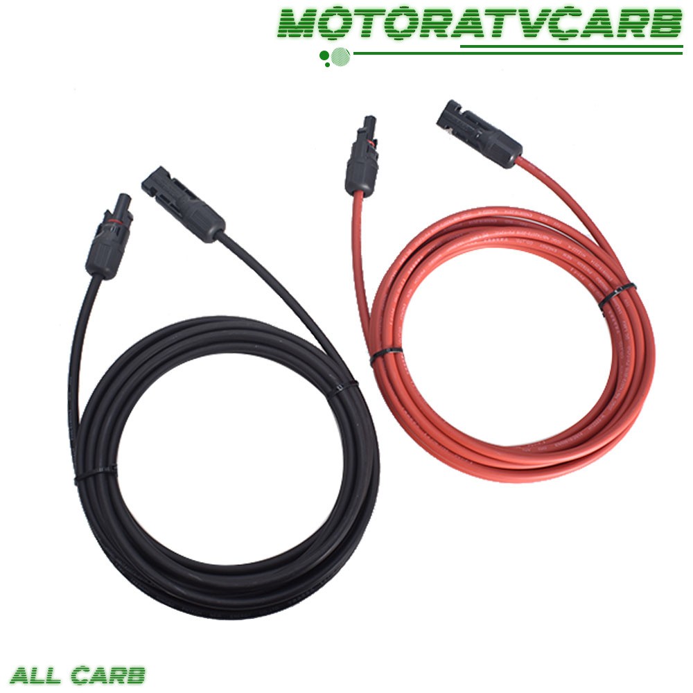 ALL-CARB 10 Feet Solar Panel Extension Cable Wire Connector 12AWG Black + Red