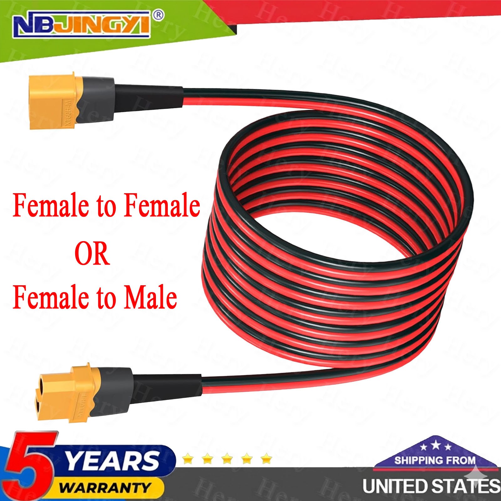 10 AWG XT60 Female Male Connector Adapter Solar Extension Cable RC Battery Cable