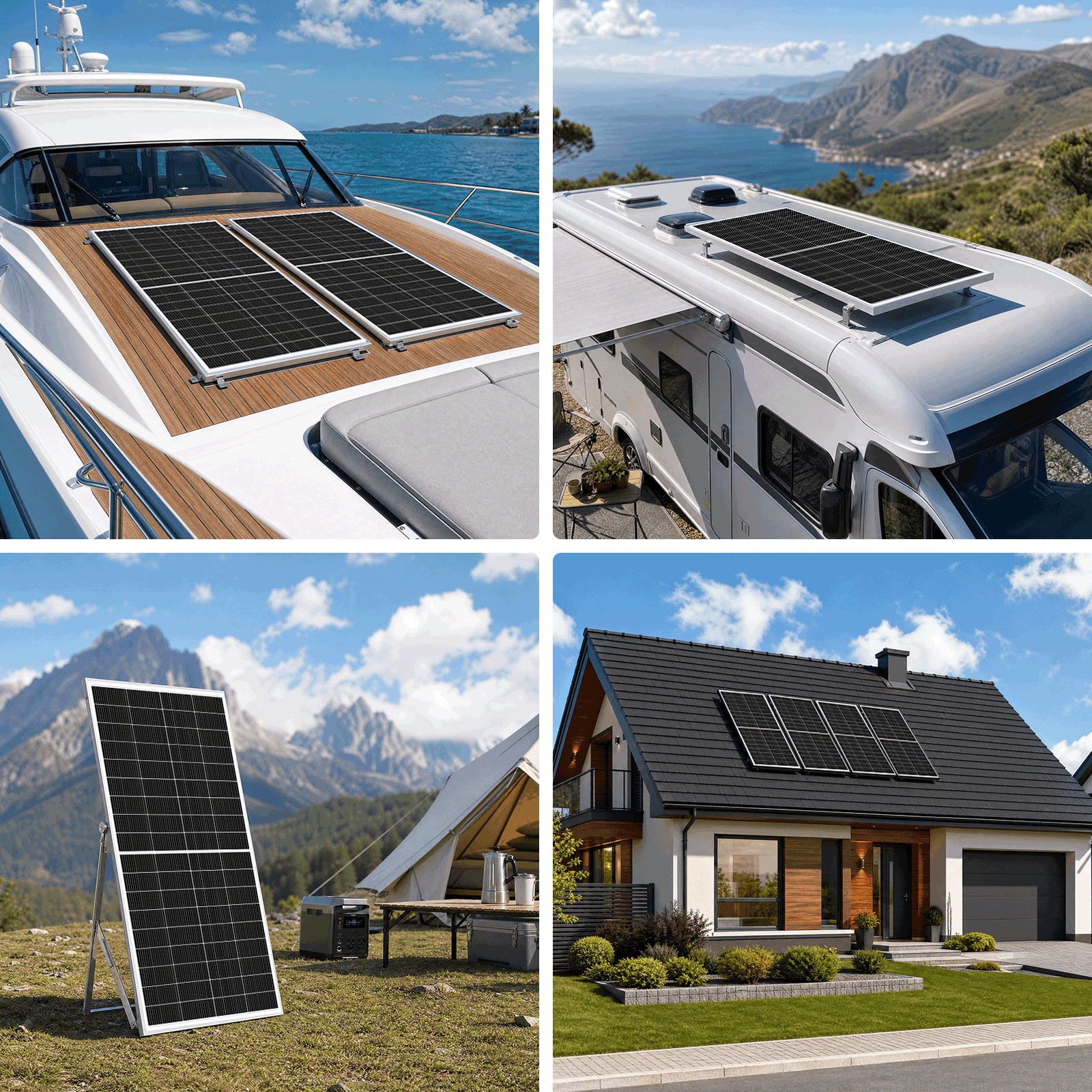 350W 700W 1050W 1400W 12V Mono Solar Panel High Efficiency Home Off-Grid Power