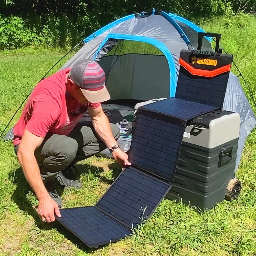 NEW Massimo 100 Watt Portable Solar Panel MM-SLR 100 for Camp + Home + RV Power