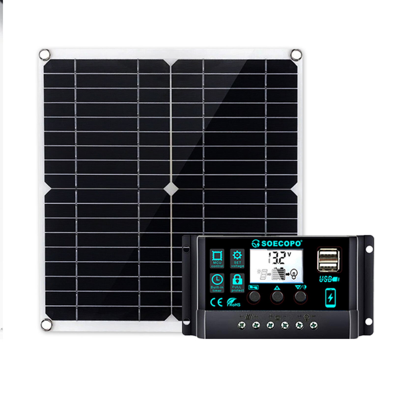 1200W Solar Panel Kit 10A-100A 12V Battery Charge Controller RV Caravan Board