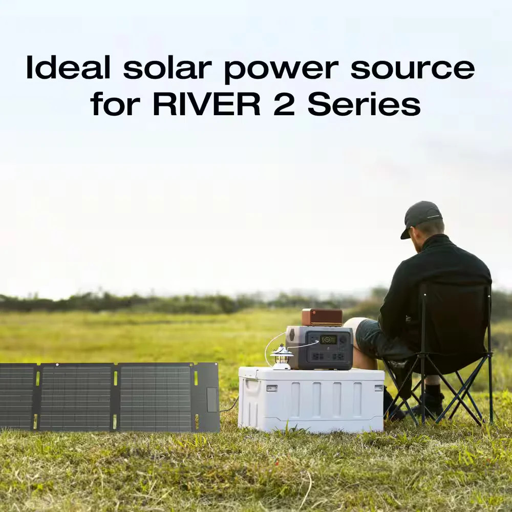 EcoFlow 60W TOPCon Portable Solar Panel IP68 Waterproof for RIVER 2 Series