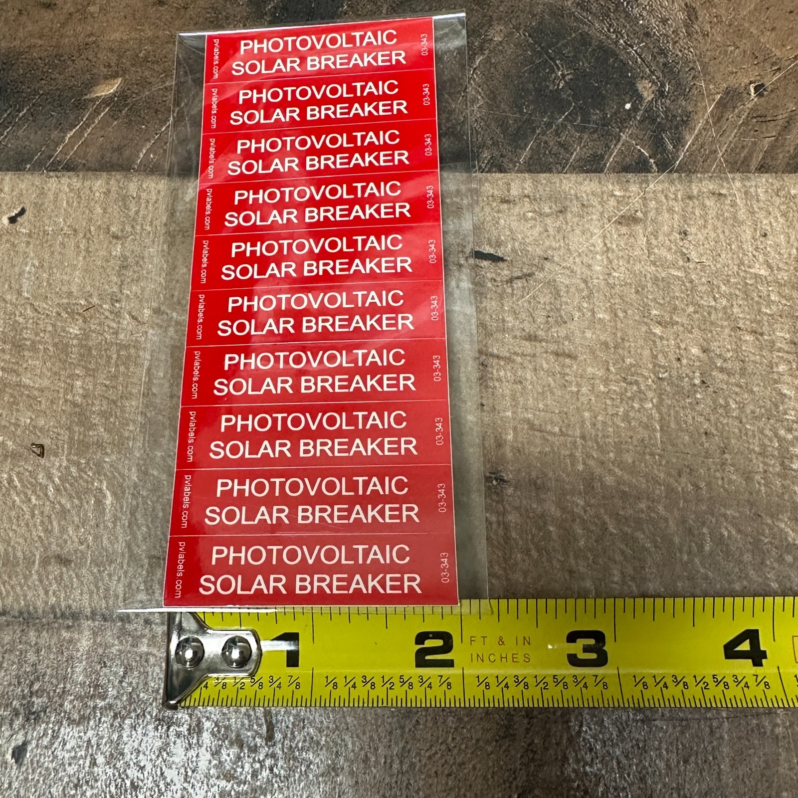 1/2″ x 2″ Photovoltaic Solar Breaker Labels 03-343 Solar PV Sticker Sheet of 10