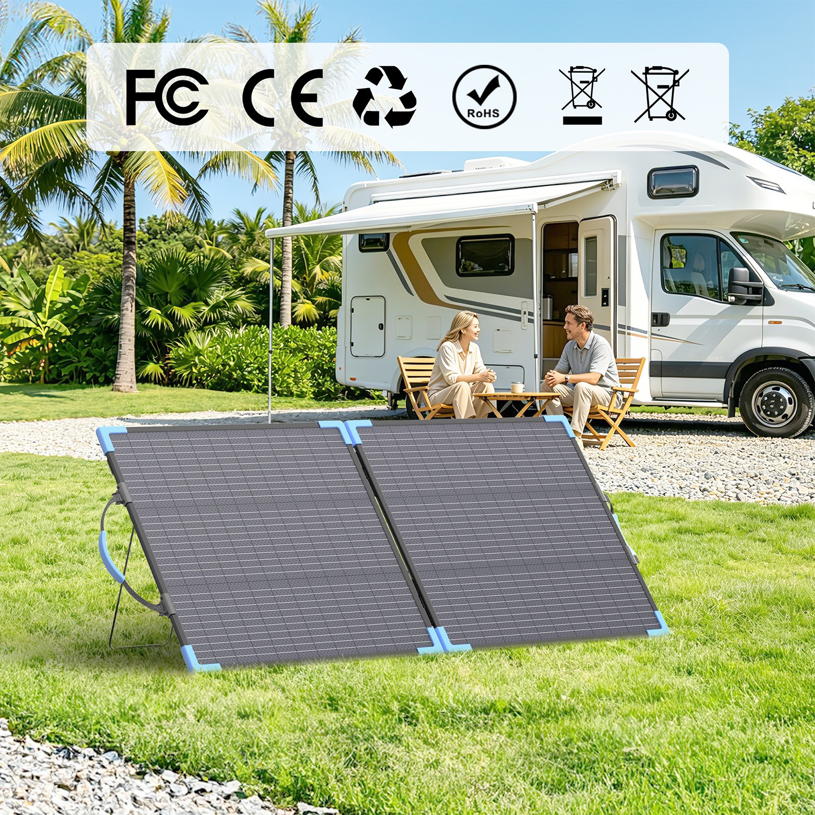 Solar Panel 110W Bifacial for EcoFlow DELTA 3 Plus 1024Wh Portable Power Station