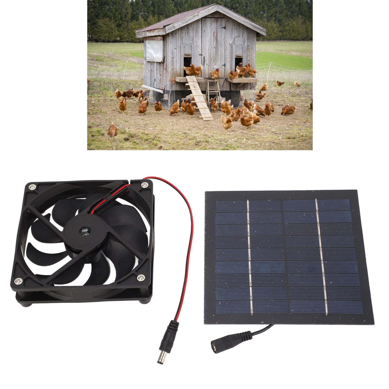 50W Powered For Greenhouse Sheds Chicken Coop Pet House Window Exhaust