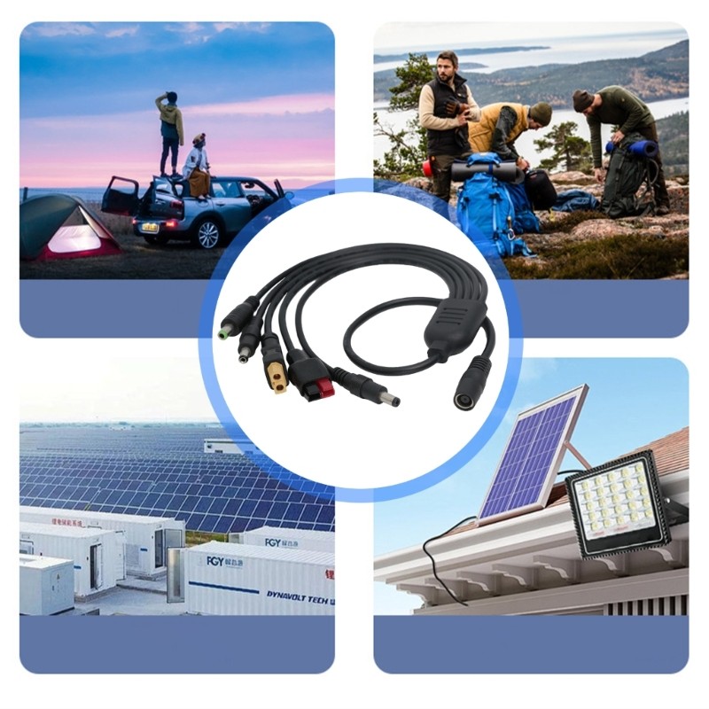 Solar Charging Adapter DC7909 Female to XT60 DC5521 DC6530 Cord Safe Features