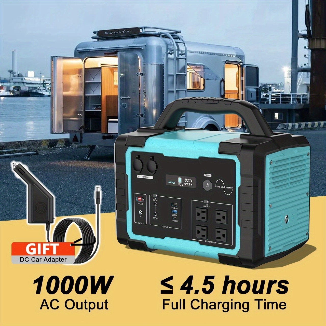 1000W Solar Generator with LiFePO4 Battery Multi-Way Charging Home Backup