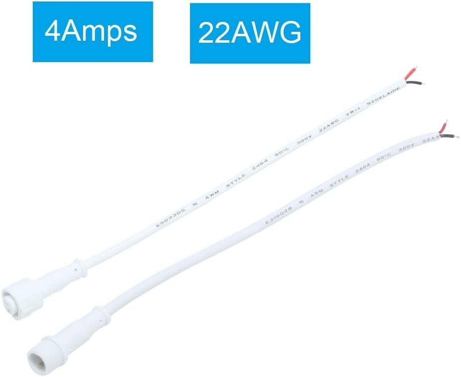 Durable 6.7-Inch Waterproof 2 Pin Male-Female Connector Cable for DIY Projects