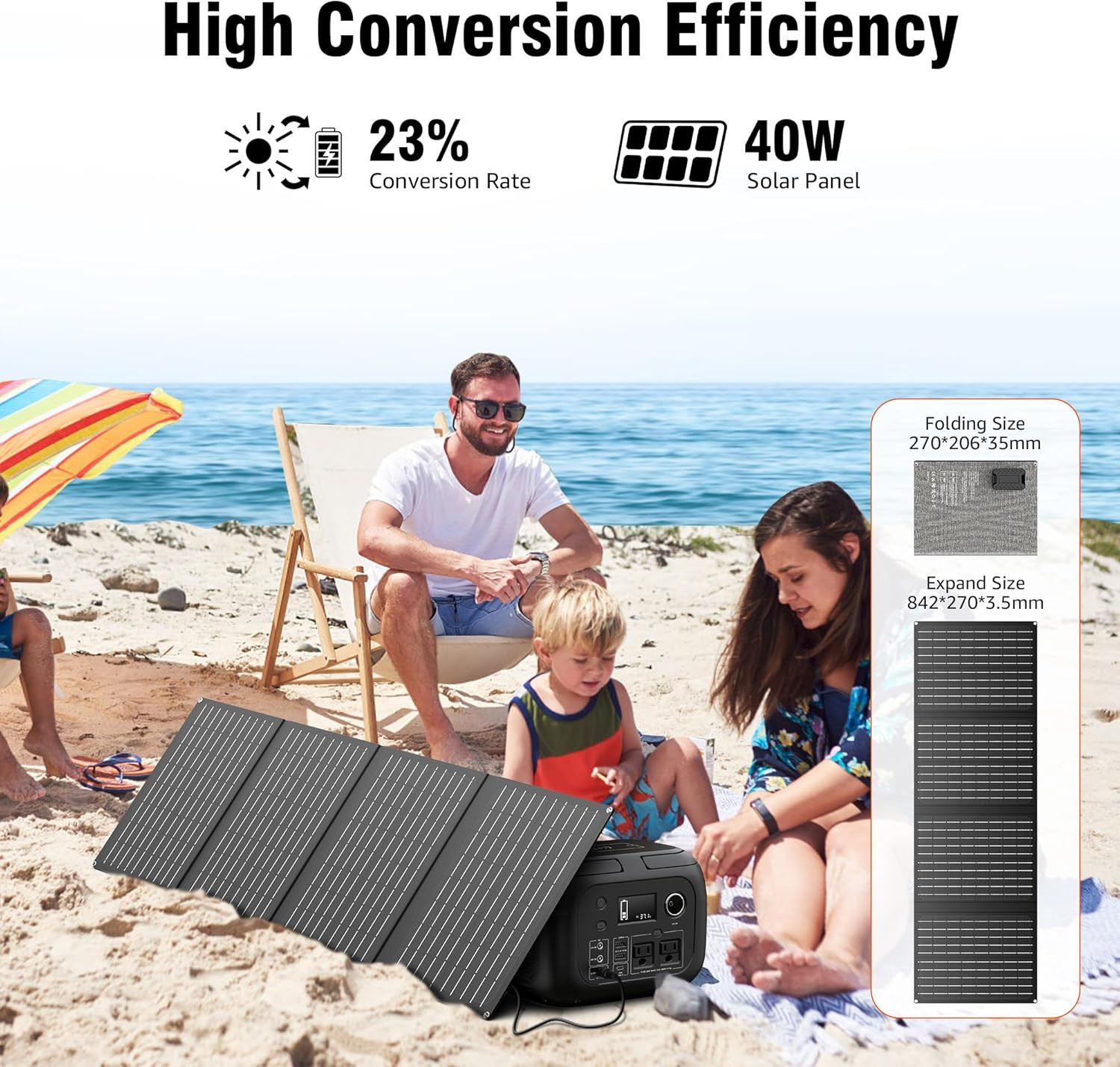 SALE! 300W Portable Power Station with Solar Panel 40W, 260Wh Solar Generator