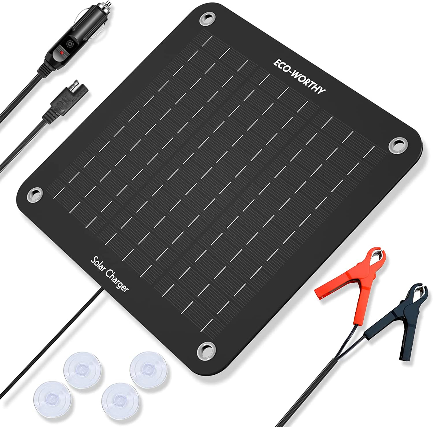 10W Solar Car Battery Charger Maintainer 12V Waterproof Portable Solar Trickle C