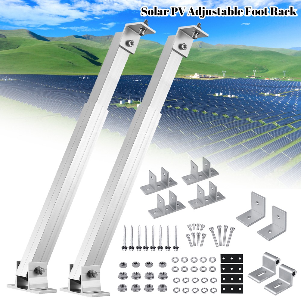 2 Sets 36-68cm Solar Panel Tilt Mount Brackets Kit for Roof Surface RV Farm