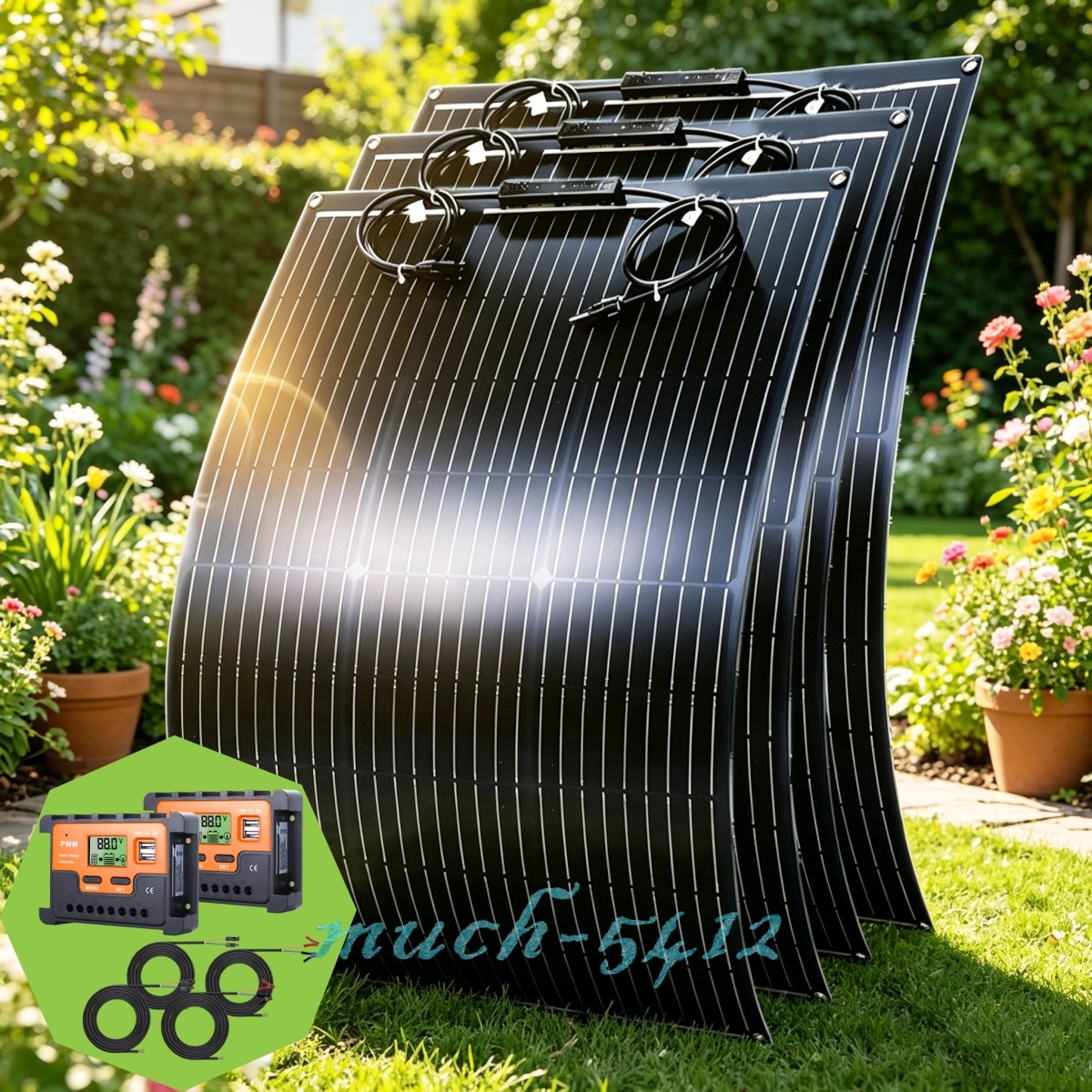 400W 260° Bendable Solar Panel Portable 12-18V 18BB Mono Cell for Marine RV Camp