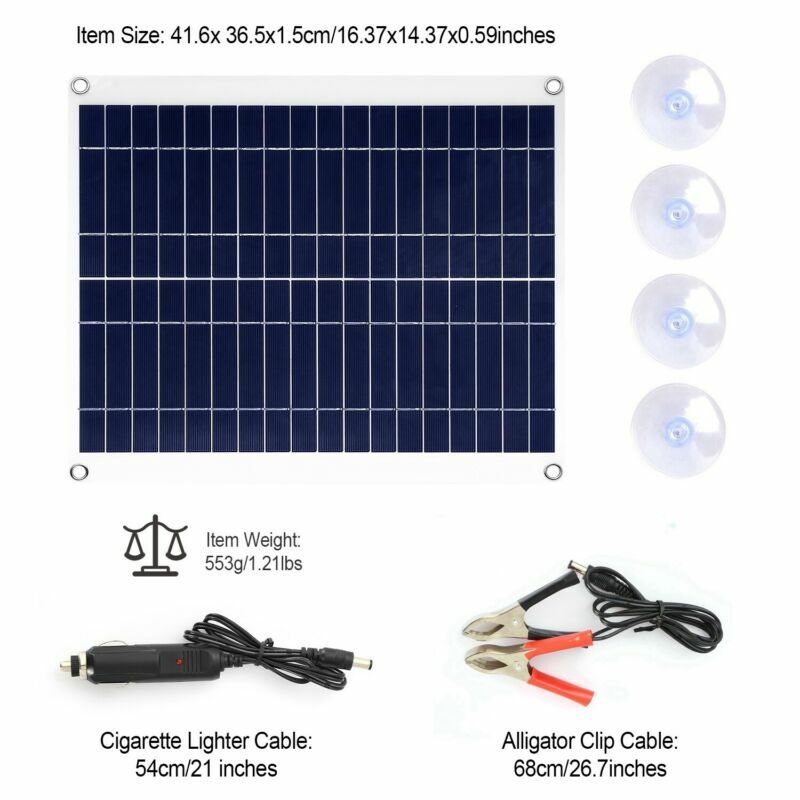Waterproof Outdoor 12V 25W Solar Panel Kit For RV Car Boat Car Battery Charger