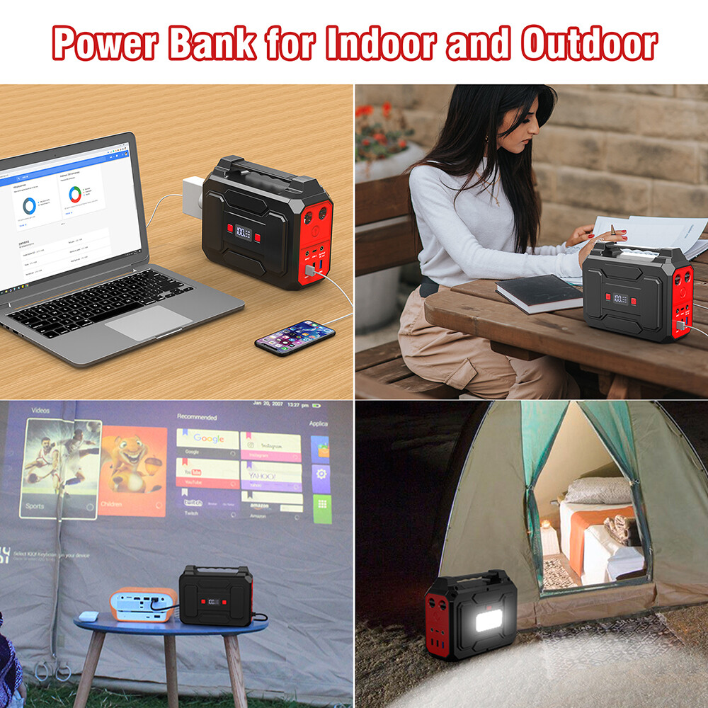 Portable Power Station 100W 146Wh Lithium Battery Pack Camping Solar Generator