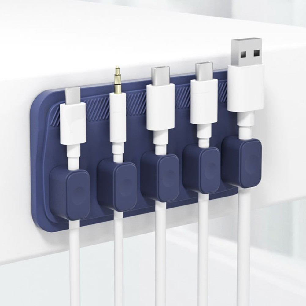 Desktop Magnetic For Cable Tie Solution Featuring Five Organized Clips