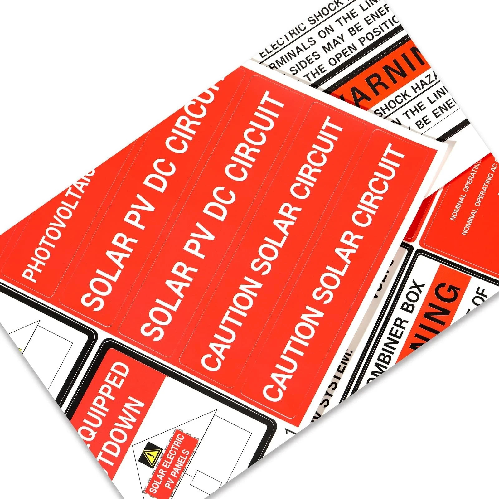 48 Pack PV Solar System Install Label Kit,Photovoltaic Safety Stickers,Nec 2020,