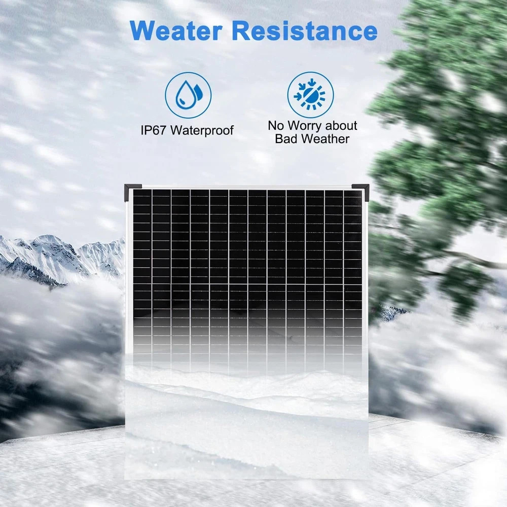 50W Solar Panel Kit with 10A Controller for RV, Boat, and Off-Grid Use