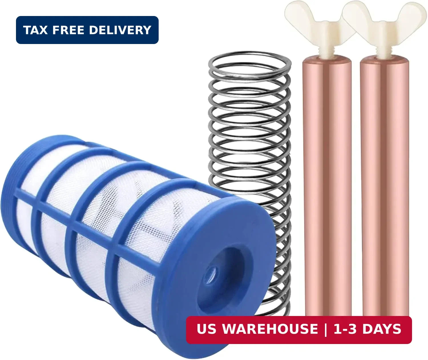 6 Pcs Copper Anode Replacement Kit Solar Pool Replacement Copper Anode,4.13 x 0.