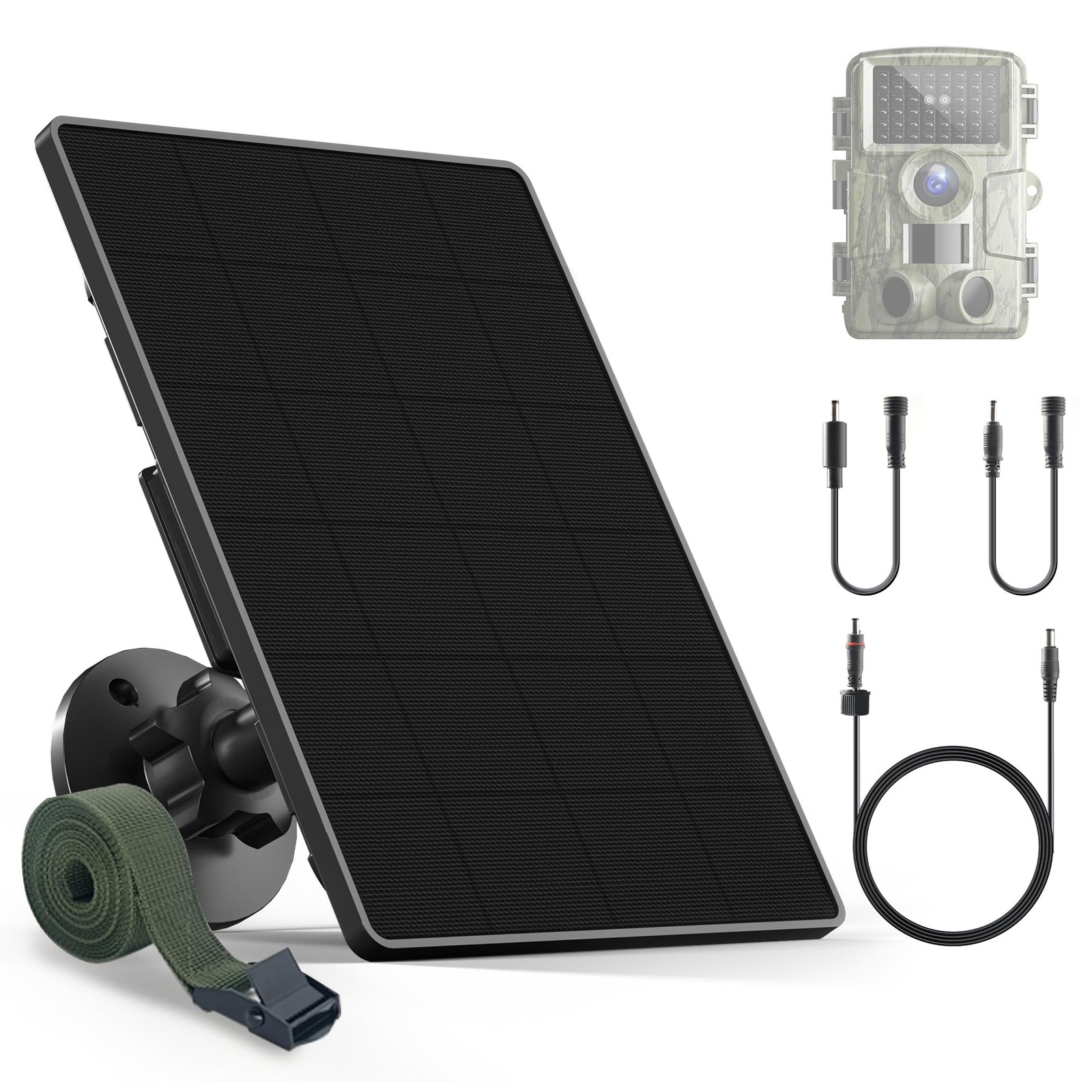 Trail Camera Solar Panel,6W Solar Battery Charger Kit 6V/2A 9V/1.5A 12V/1A wi
