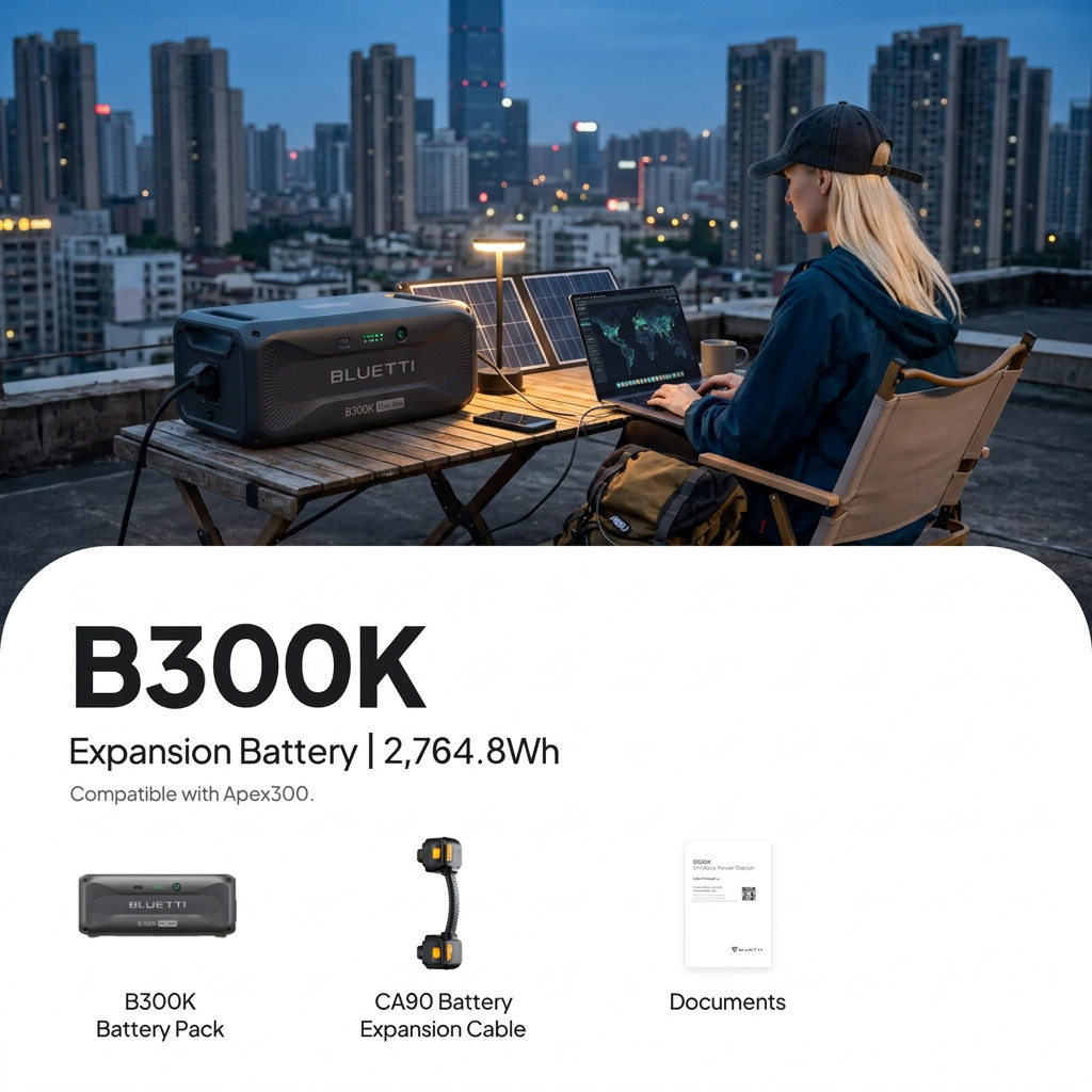 BLUETTI Apex 300 Portable Power Station 16588.8Wh + QTY 5 OF B300K Batteries