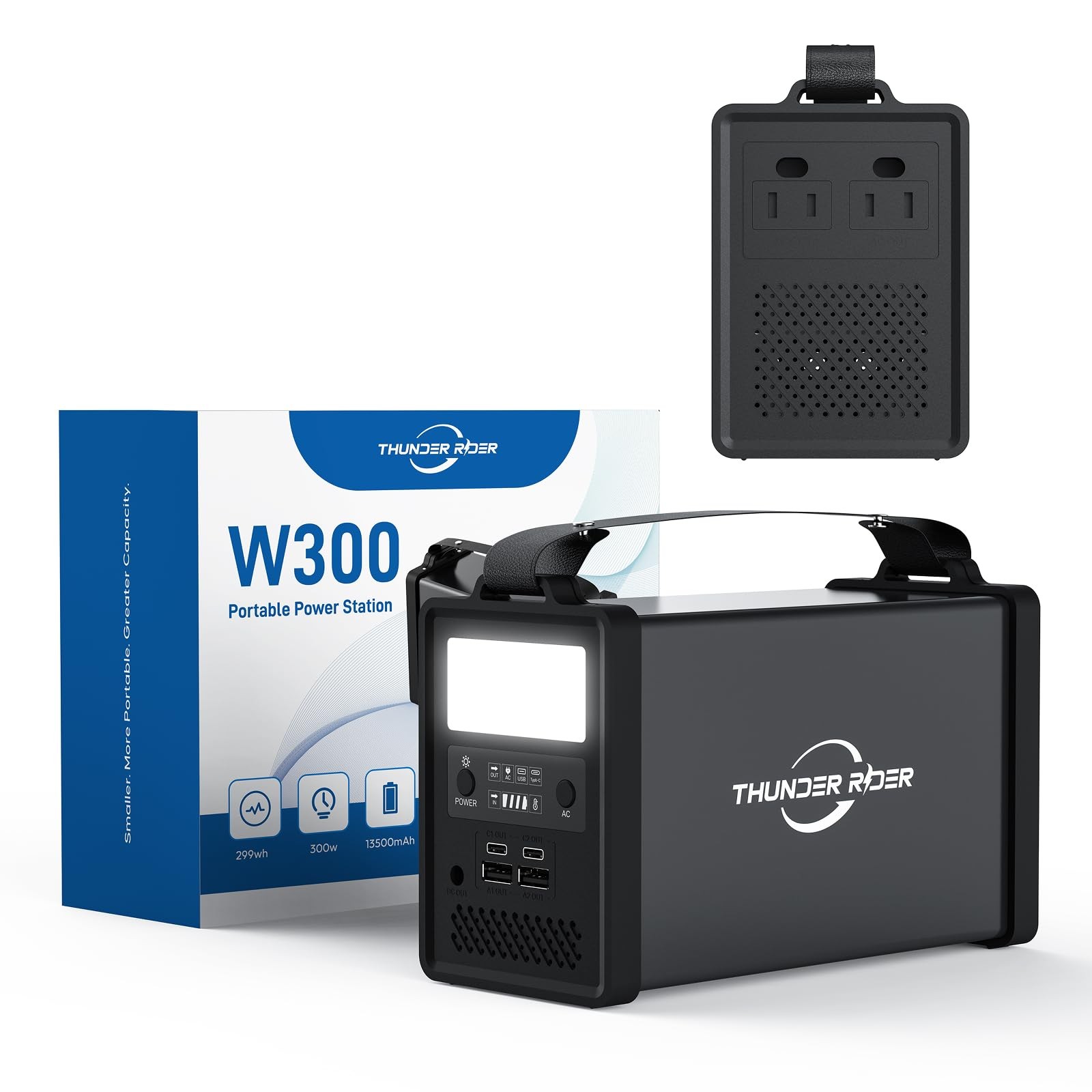 Thunderrider Portable Power Station 300W 299Wh Solar Generator 4.38Lbs