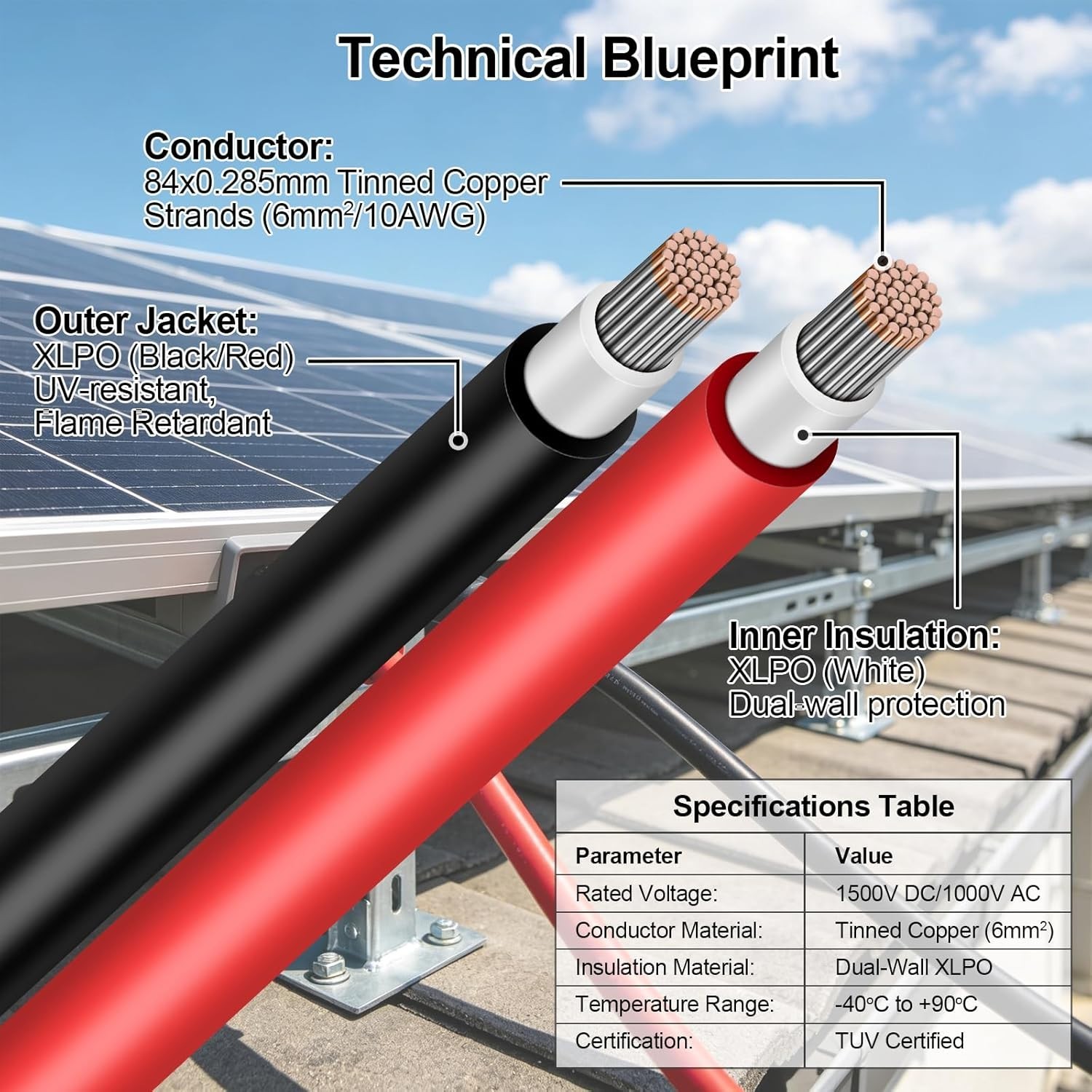 Versatile 100Ft 10 AWG Tinned Copper Wire – Ideal for Solar, Marine, Automotive