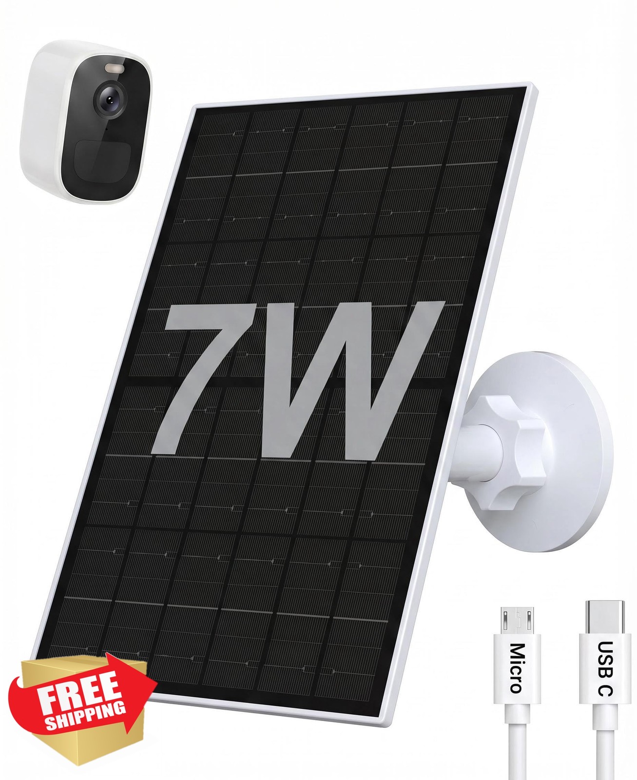 Zivif 7W Solar Panel Eufycam 2C/Pro 2/Pro E20/E40/E