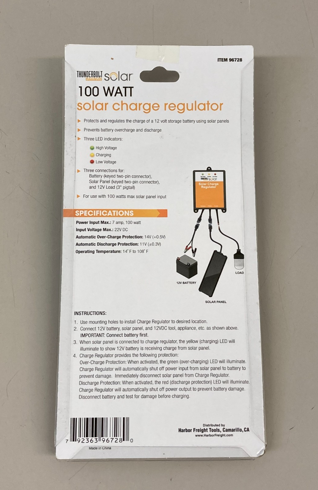 Thunderbolt Magnum Solar 100 Watt Solar Charge Regulator 96728