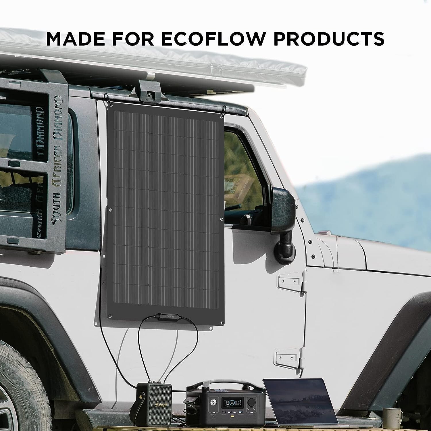 ECOFLOW 100W Outdoor IP68 Flexible Solar Panel High Efficiency Roof Solar Module