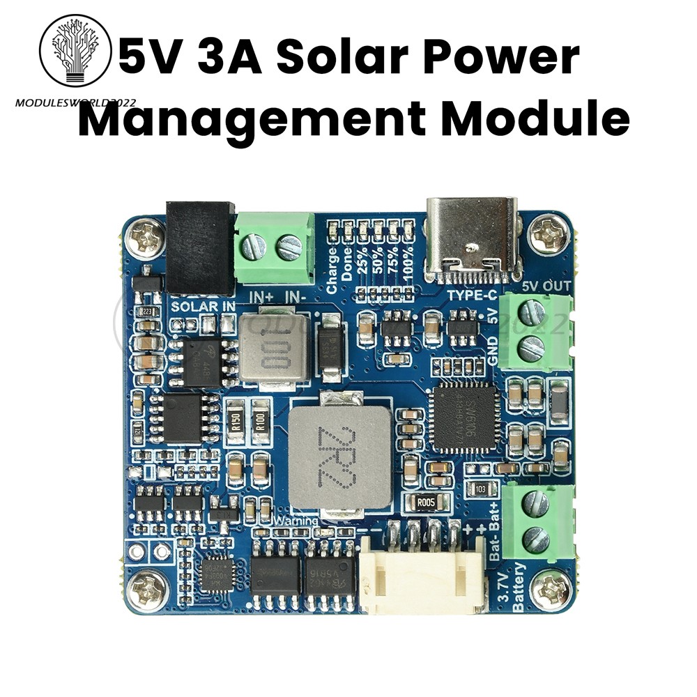 6-24V Solar Panel Power Management Module 5V 3A Supports MPPT, PD QC FCP SFCP