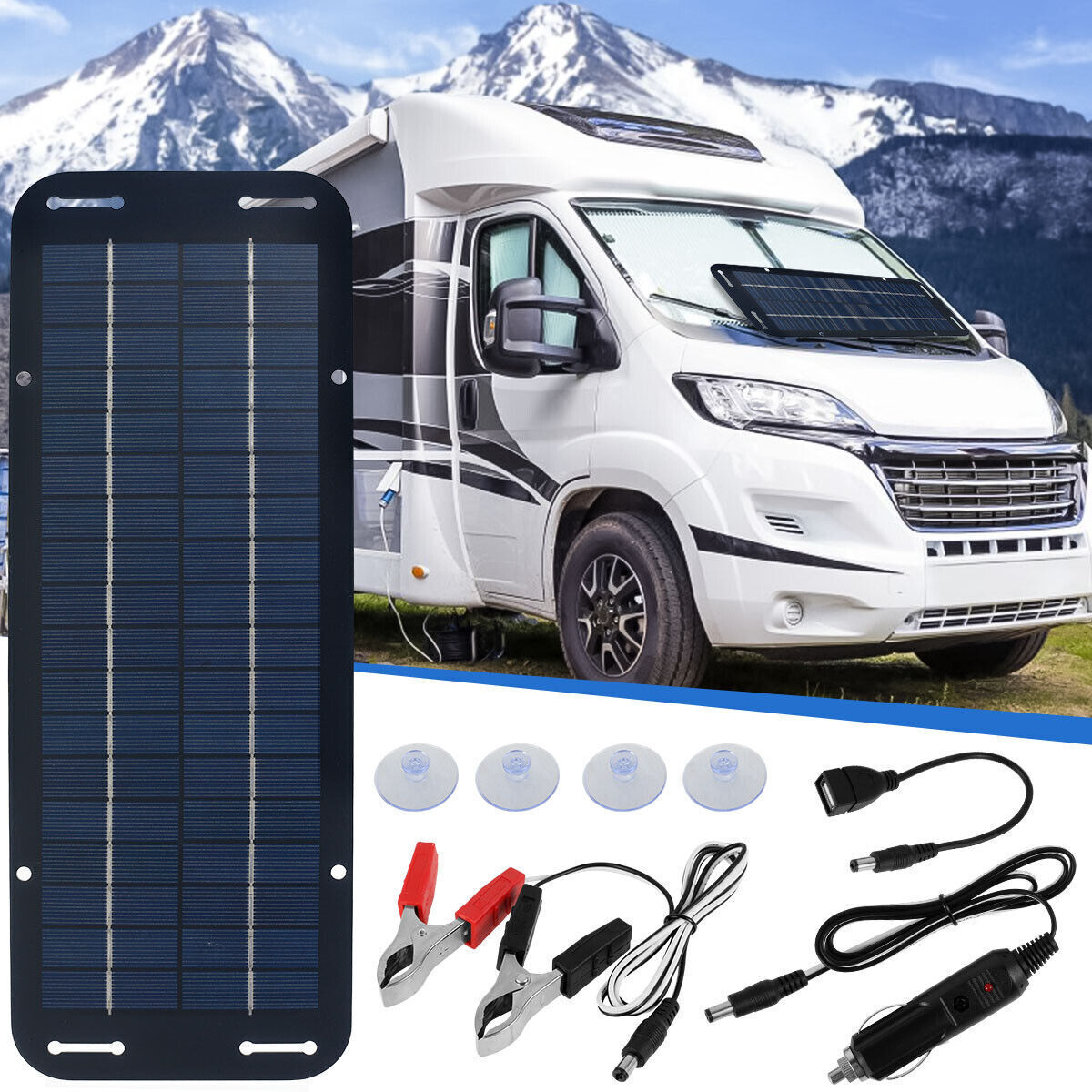 Lot 30W Solar Panel 12V Trickle Charger Battery Charger Kit Maintainer Boat Car