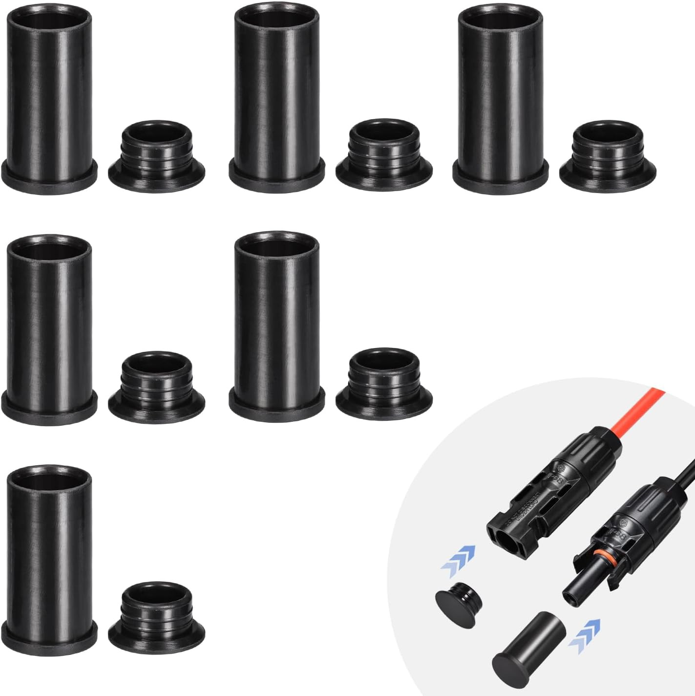 ELFCULB Solar Panel Plug Caps Weather Resistant Dust Male and Female Cap for Sol