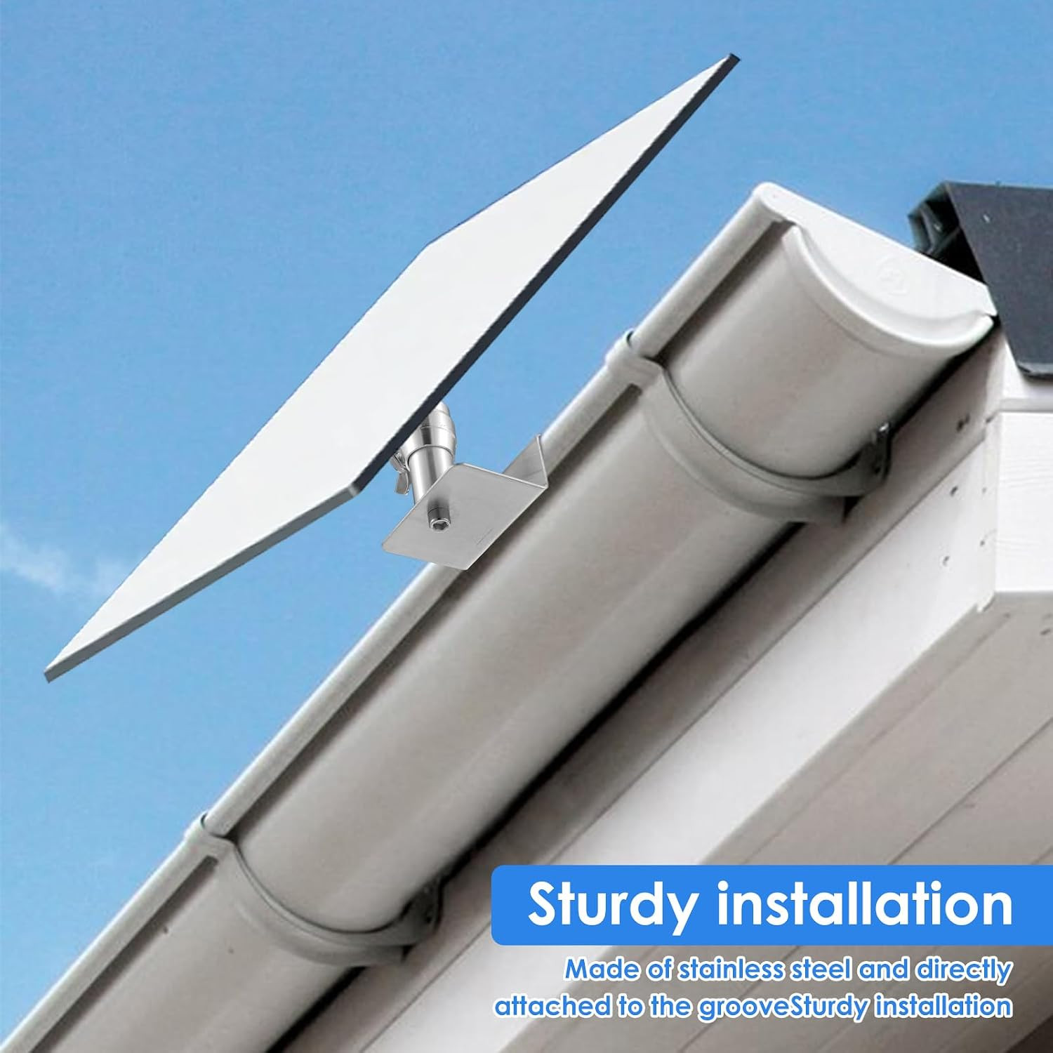 2Pcs Gutter Mount for Arlo, Eufy, Reolink, Aosu, Pro3 Solar Panels That Use 1/4″