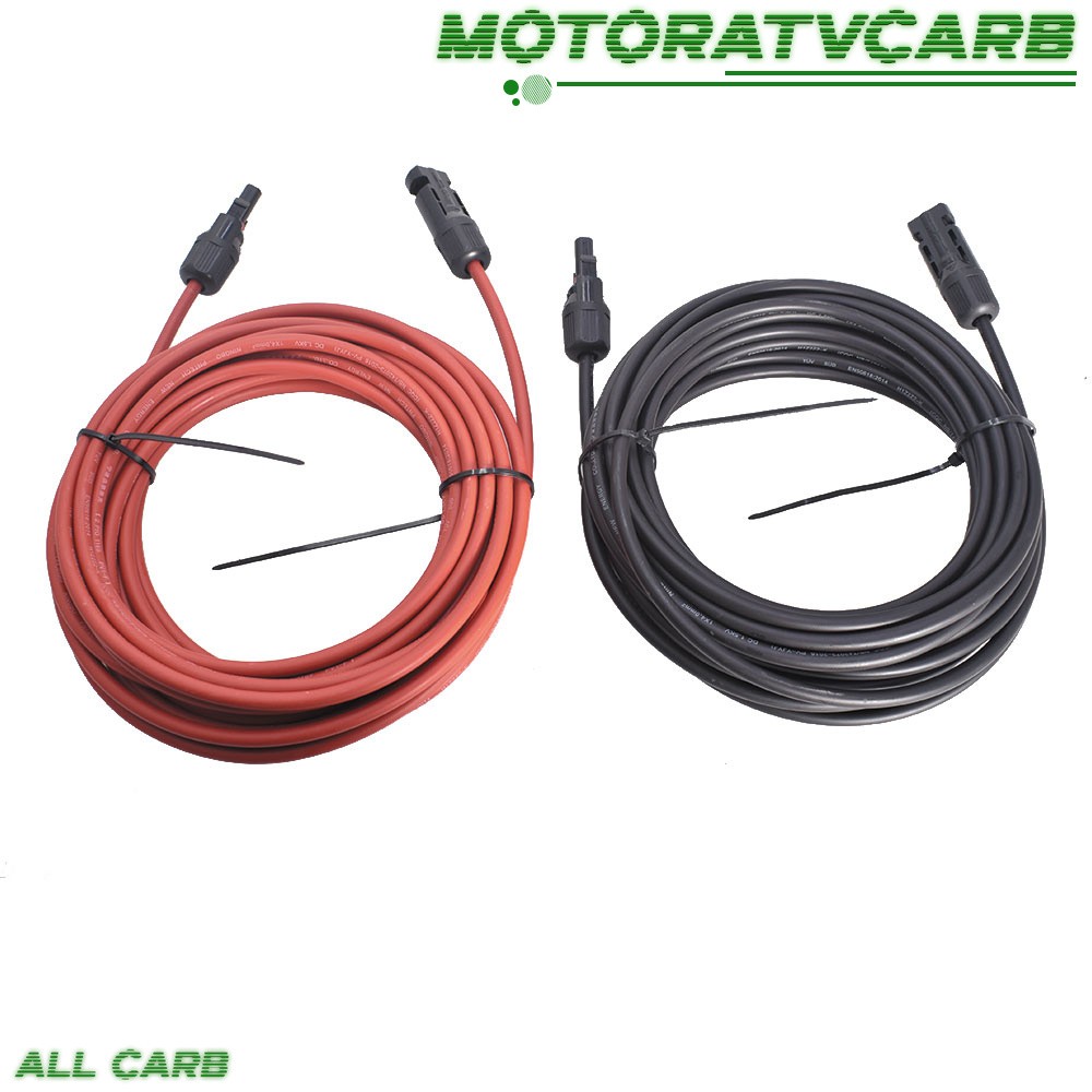 ALL-CARB 30 FT 12 AWG Black + Red Solar Panel Extension Cable Wire Connector