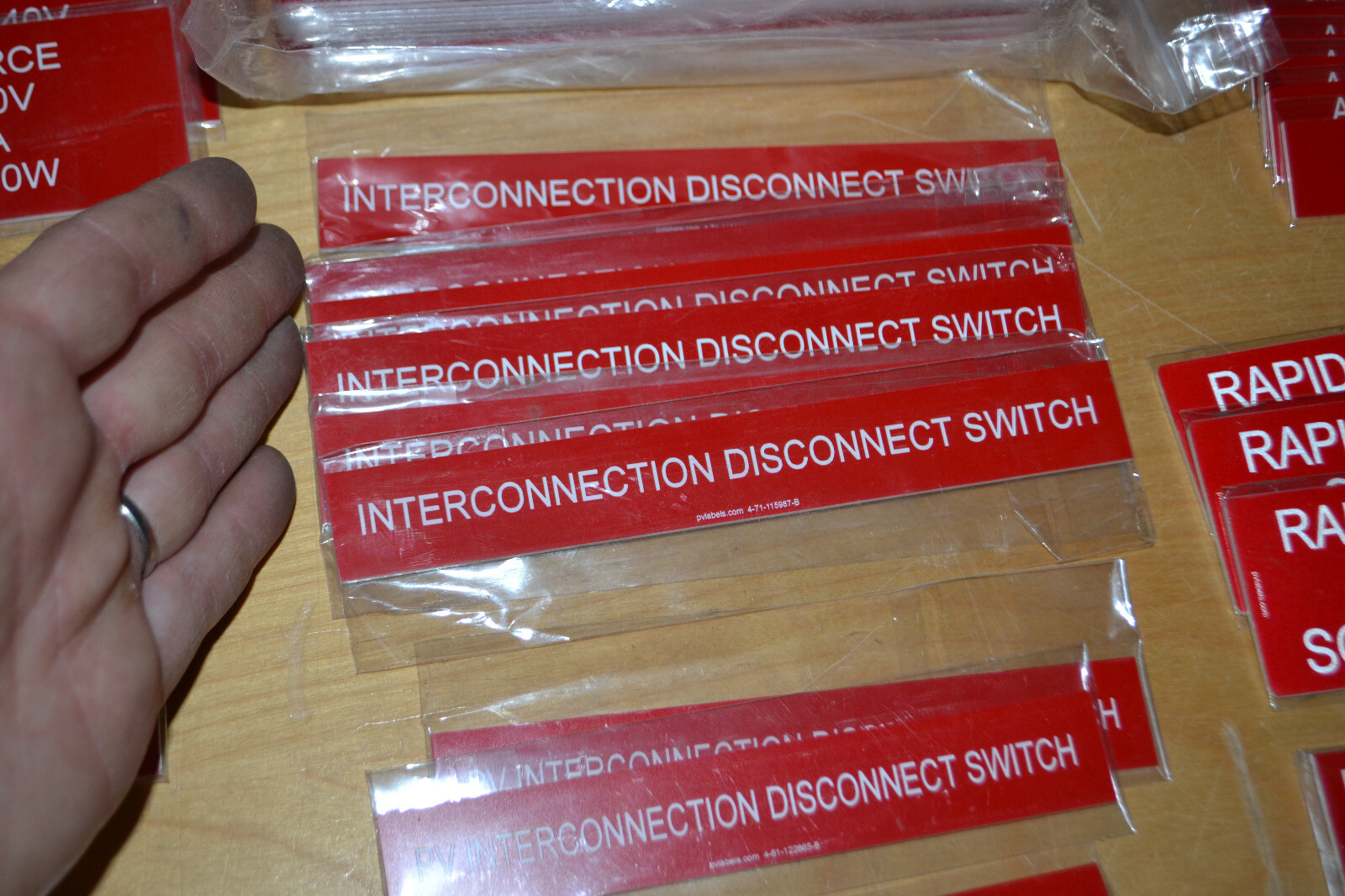 319 ~ Solar PV Warning Label Placards ~ Power Supply Sources for Utilities ~ g