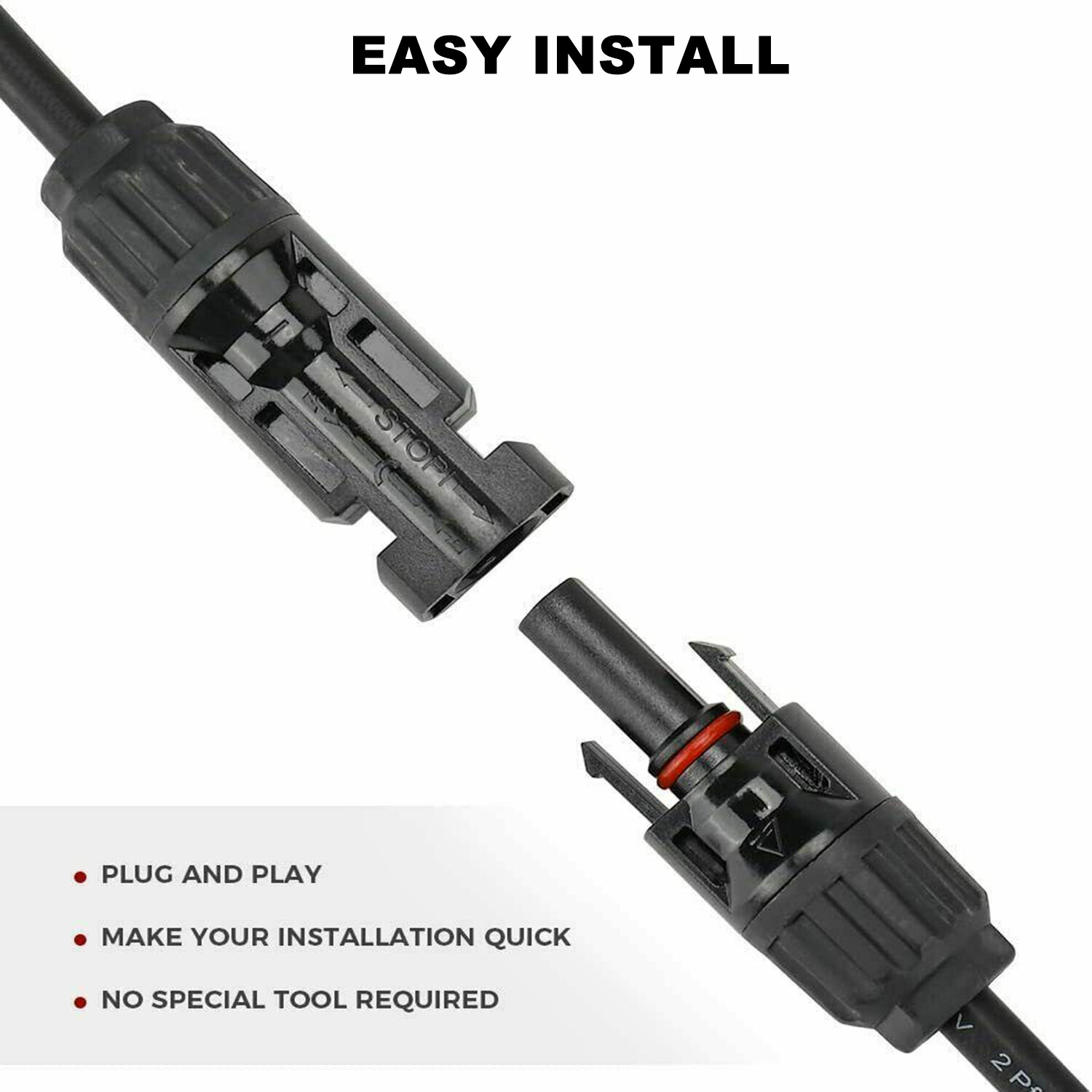 5 Pairs Solar Panel 1 to 2Y Branch Cable Connectors Adapter Extension Connectors